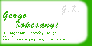 gergo kopcsanyi business card