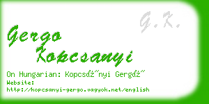 gergo kopcsanyi business card